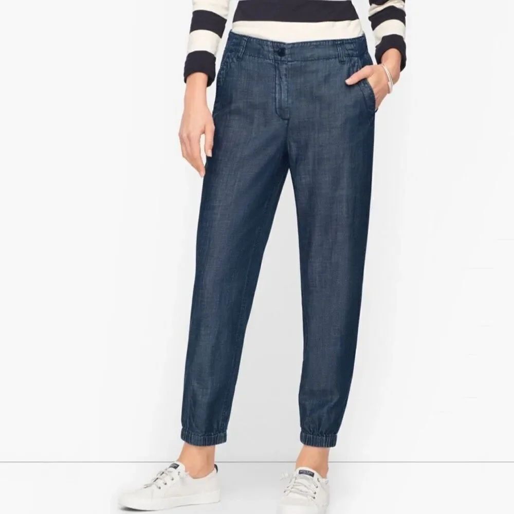 Talbots Relaxed Fit Chambray Joggers Size Small